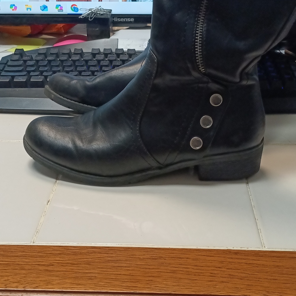 Wear Ever Mirasol Black Riding BootsKnee High Boots Riding Boots y2k Sz 8.5 - Picture 2 of 4